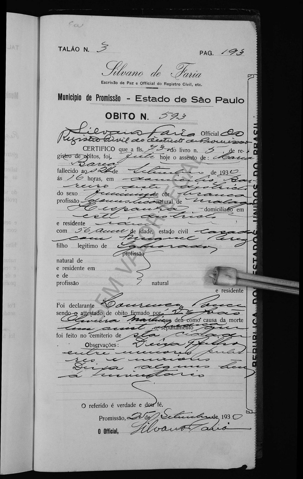 Certidão de óbito