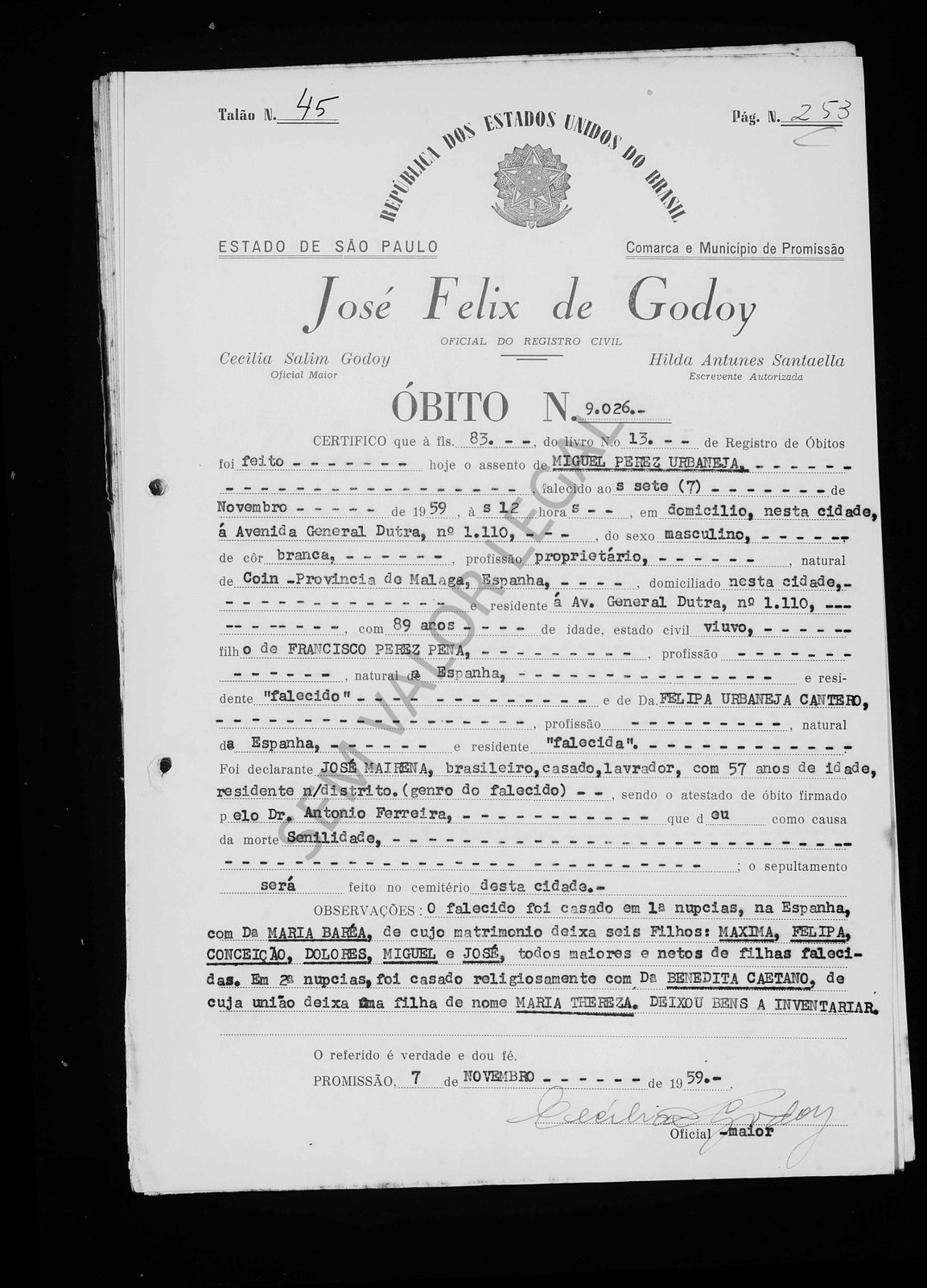 Certidão de óbito