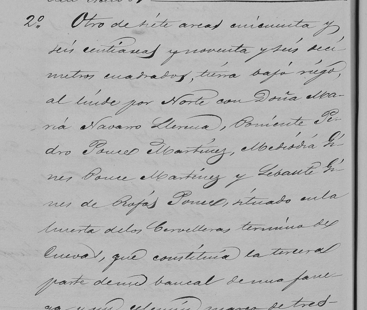 Texto manuscrito de escritura